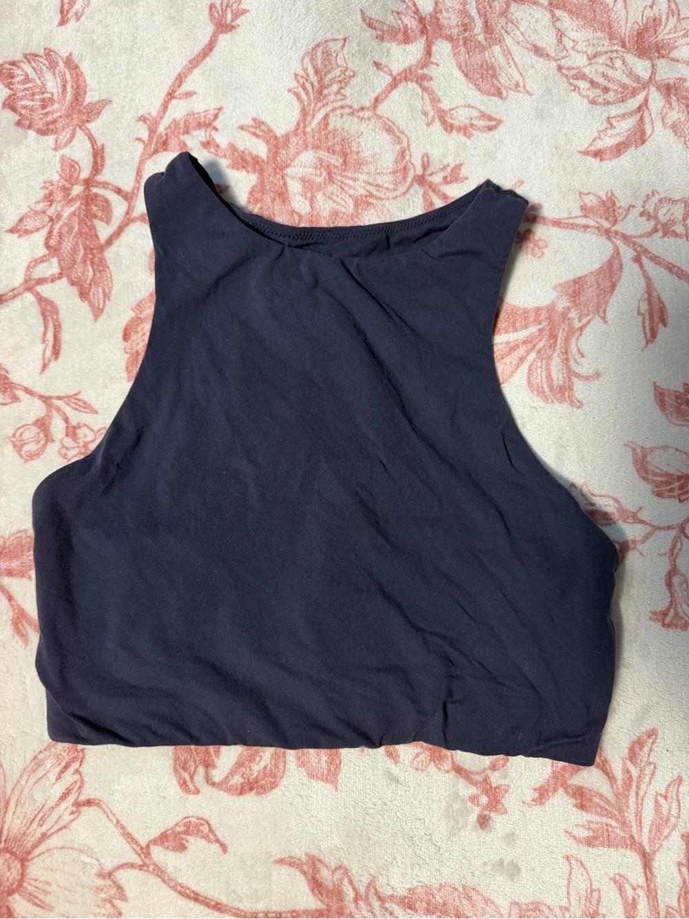 SKIMS Navy High-Neck Cropped Tank